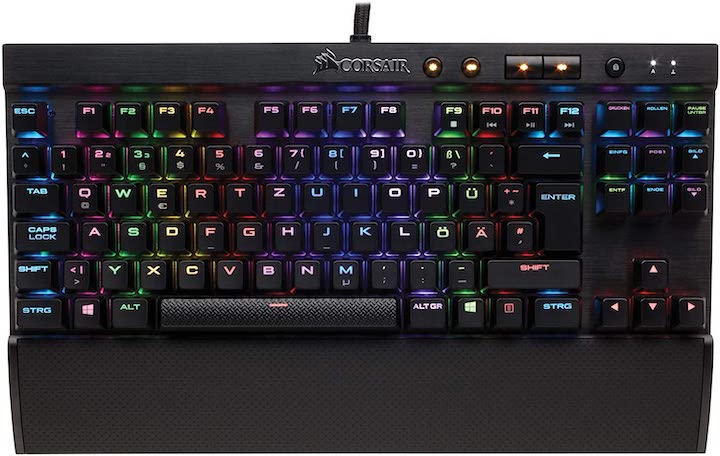 Corsair K65 Rapidfire mit Handballenauflage